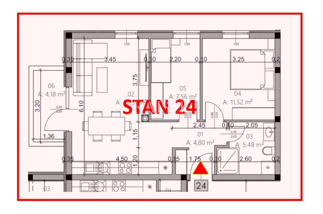 Istra, Pula – moderno dvosobno stanovanje 54m² z balkonom