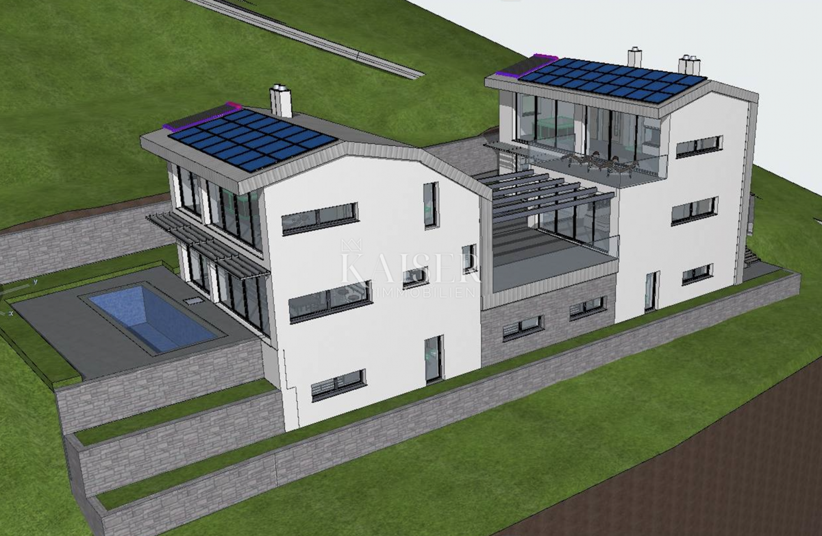 Lovran – gradbeno zemljišče 100 m od morja s projektom za 6 luksuznih stanovanjskih enot