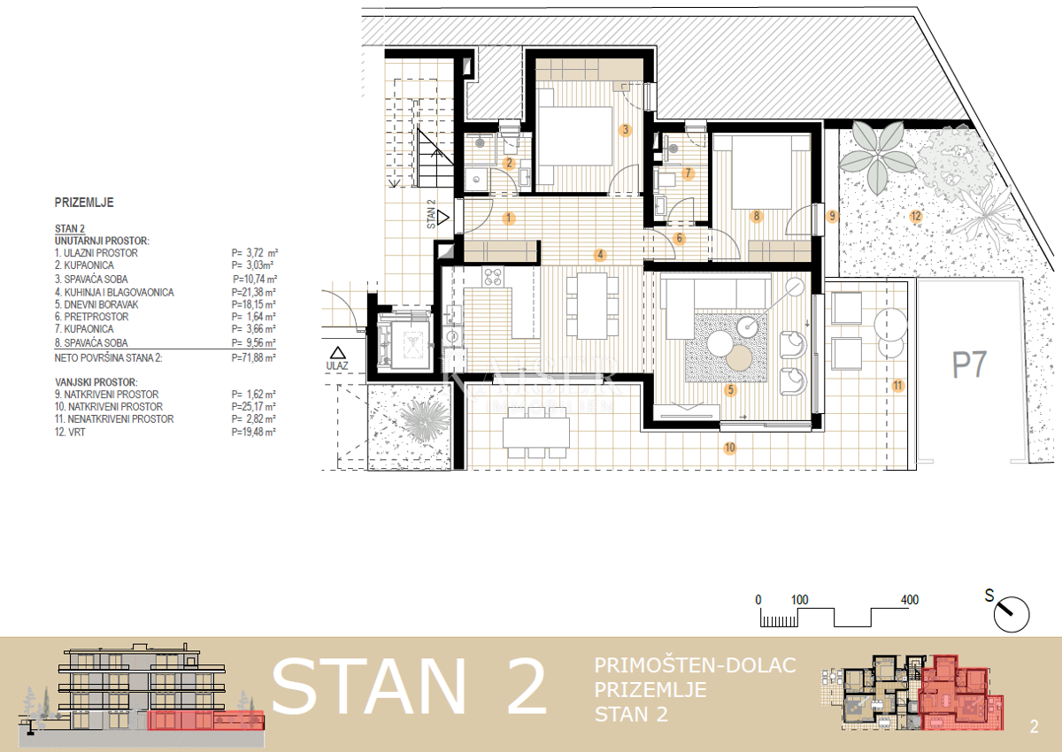 Stanovanje Primošten, 83,26m2