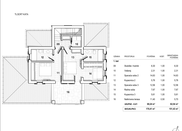 Otok Krk, mediteranska vila z bazenom in pogledom na morje