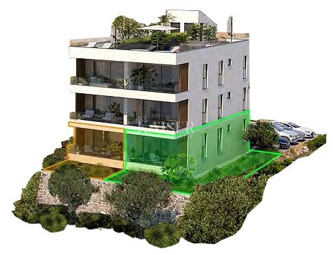 Zadar, Sveti Filip i Jakov – Stavba 1, Apartma A1 z 2 spalnicama, zasebnim vrtom in pogledom na morje (151,86 m²)