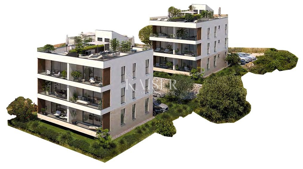 Zadar, Sveti Filip i Jakov – Stavba 1, Apartma A1 z 2 spalnicama, zasebnim vrtom in pogledom na morje (151,86 m²)