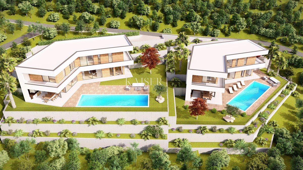 Mošćenička Draga - zemljišče s pogledom na morje, 1.215 m2