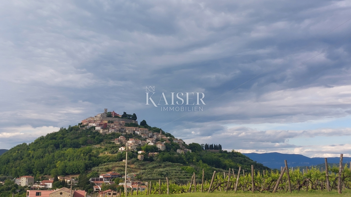 Istra, Motovun - hiša za prenovo z vrtom, 150m2, pogled na Motovun
