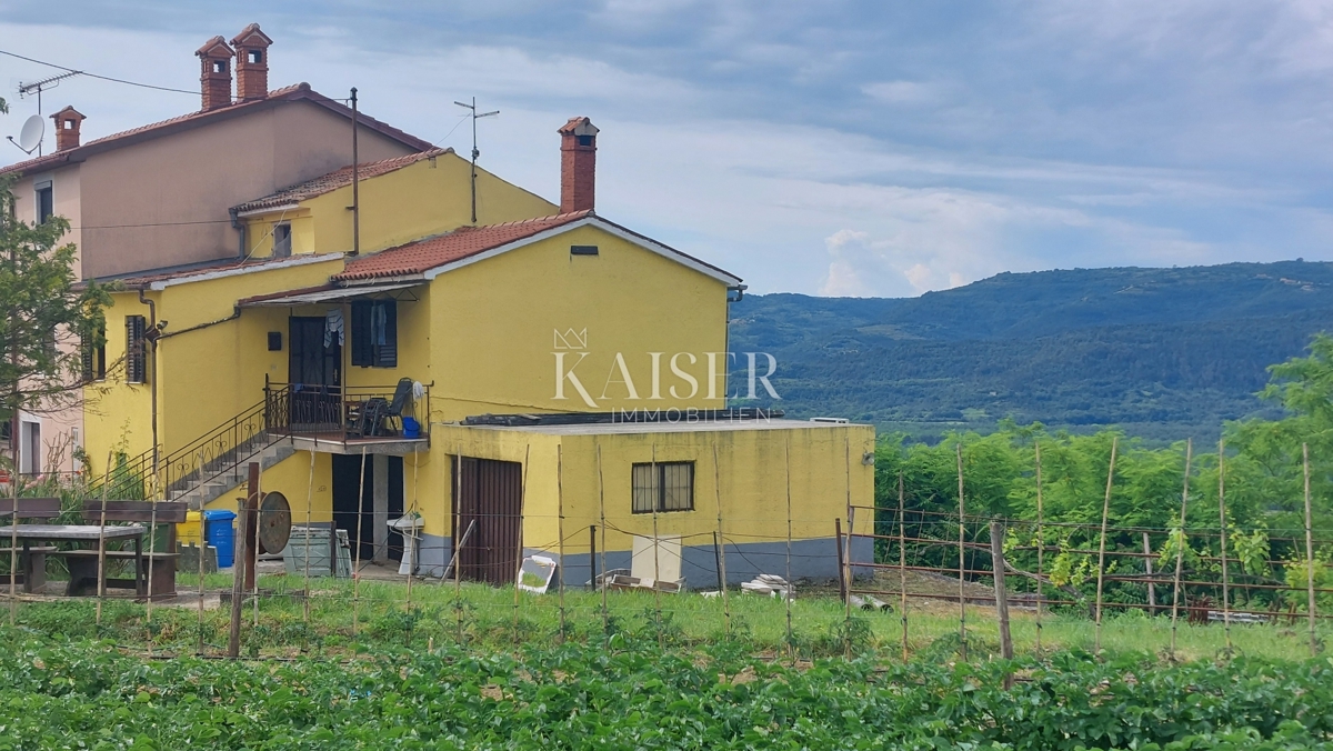 Istra, Motovun - hiša za prenovo z vrtom, 150m2, pogled na Motovun