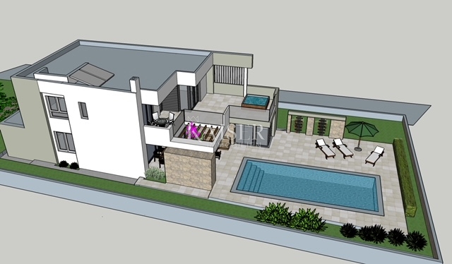 Zadar, Ljubač - pripravljeno za gradnjo, atraktivno zemljišče z gradbenim dovoljenjem 250 m od peščene plaže