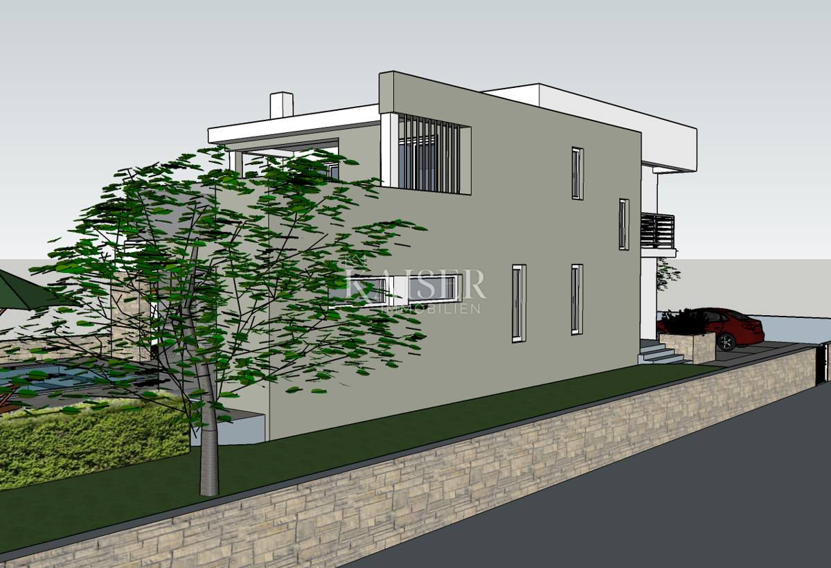 Zadar, Ljubač - pripravljeno za gradnjo, atraktivno zemljišče z gradbenim dovoljenjem 250 m od peščene plaže