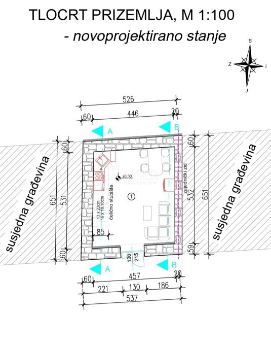 Istra, Krasica, istrska tradicionalna hiša za prenovo, 75m2