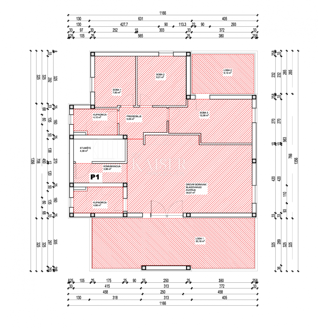 Grebaštica, Šibenik - Prostorno trisobno stanovanje z dvema velikima ložama, 100 m od morja