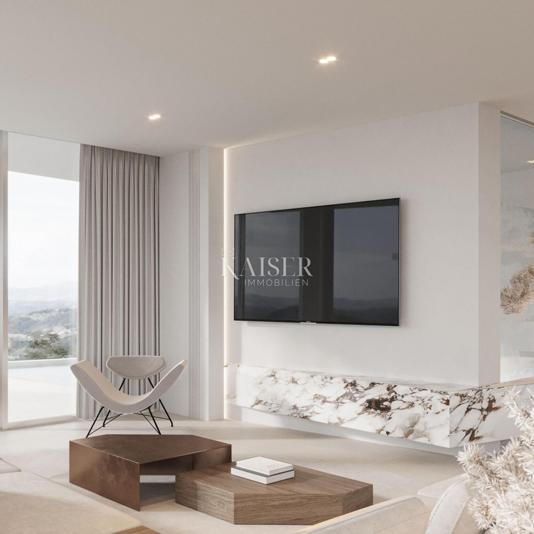 Istra, Plomin - moderna vila s panoramskim razgledom na Kvarnerski zaliv