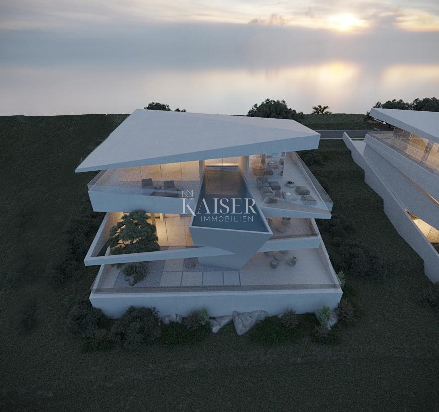 Istra, Plomin - moderna vila s panoramskim razgledom na Kvarnerski zaliv