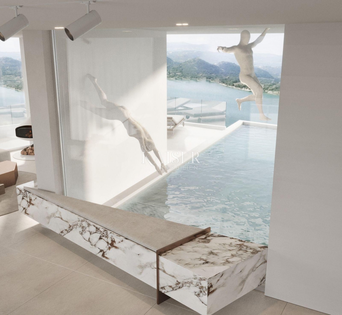 Istra, Plomin - moderna vila s panoramskim razgledom na Kvarnerski zaliv