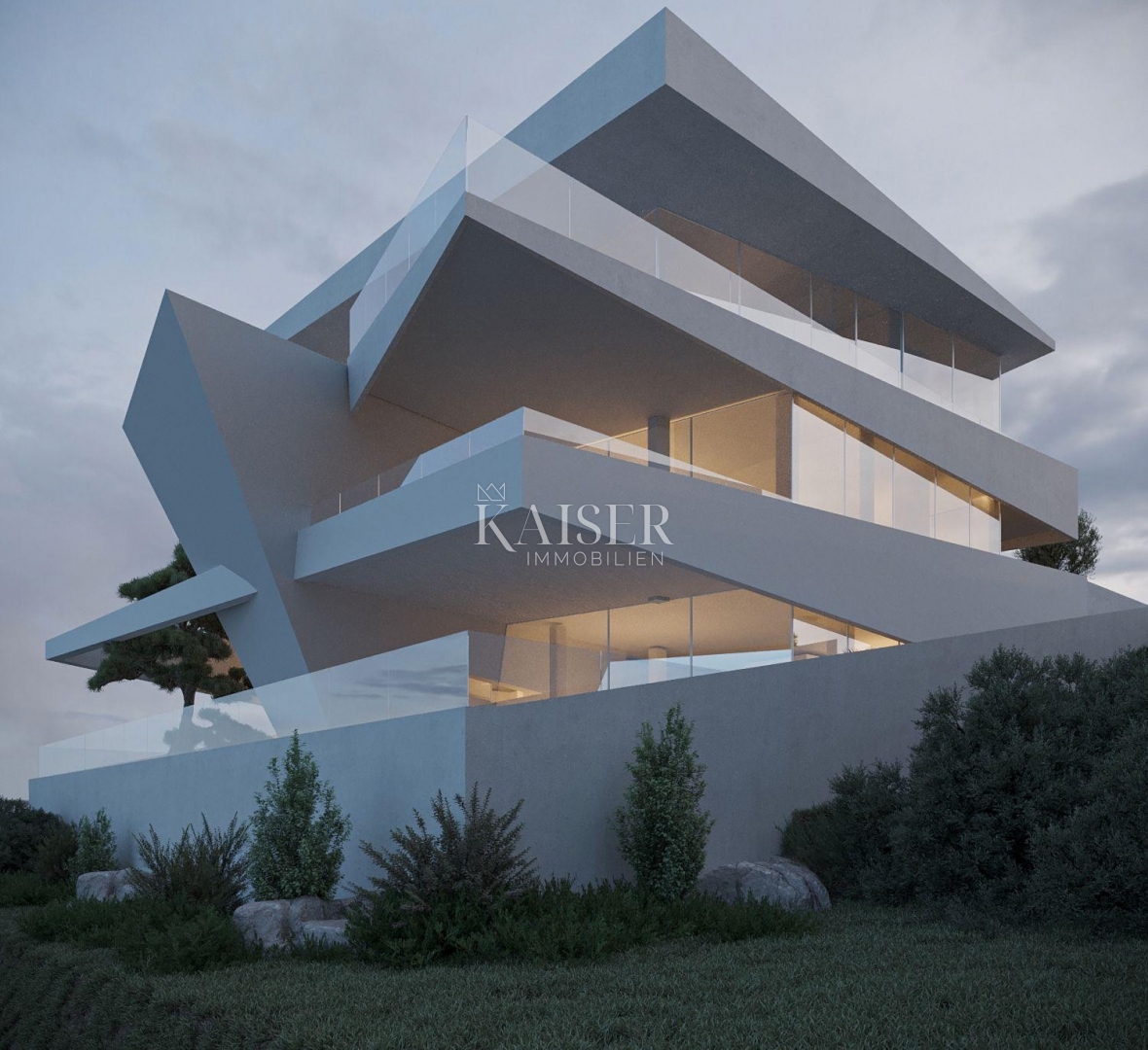 Istra, Plomin - moderna vila s panoramskim razgledom na Kvarnerski zaliv