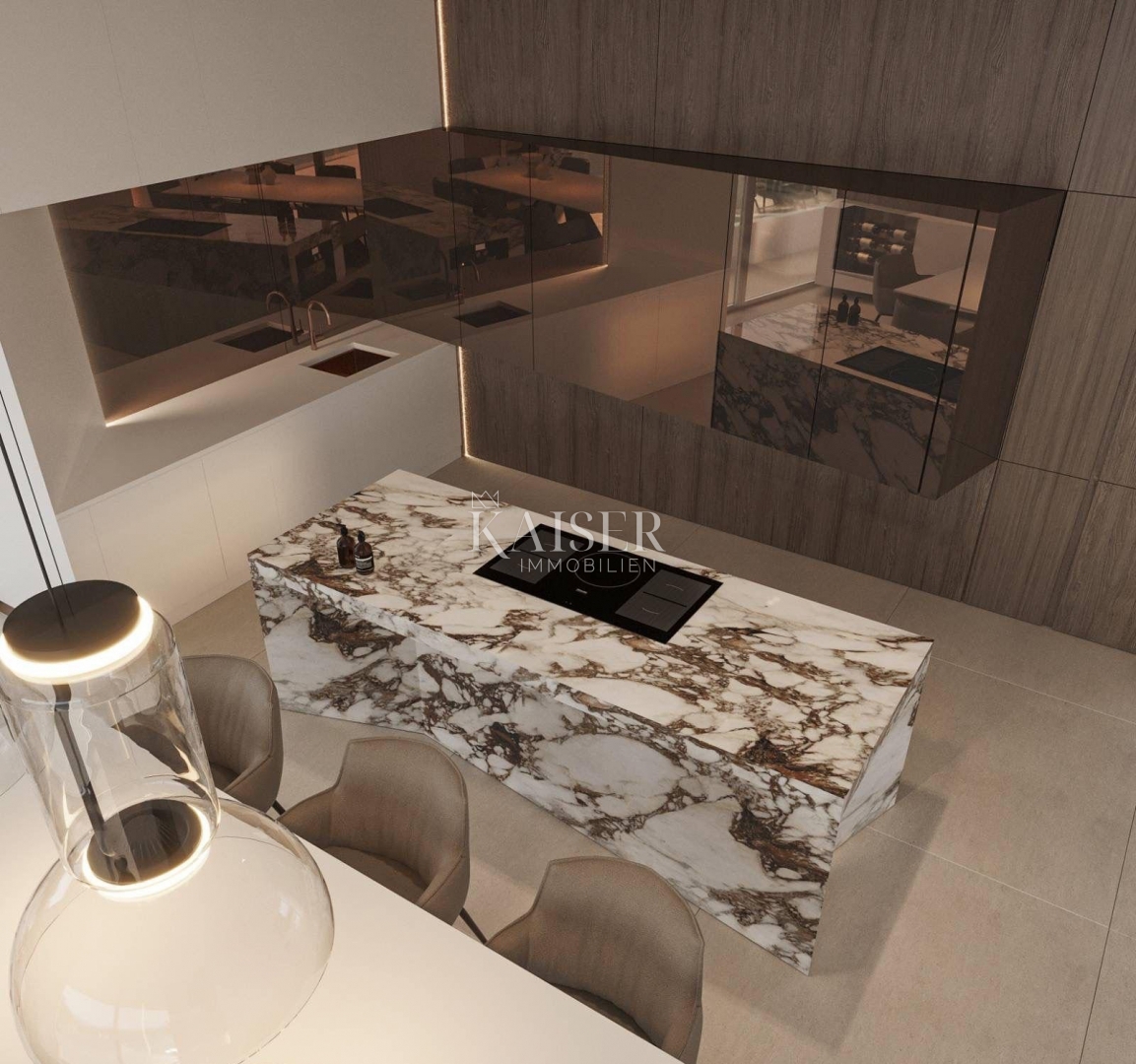 Istra, Plomin - moderna vila s panoramskim razgledom na Kvarnerski zaliv