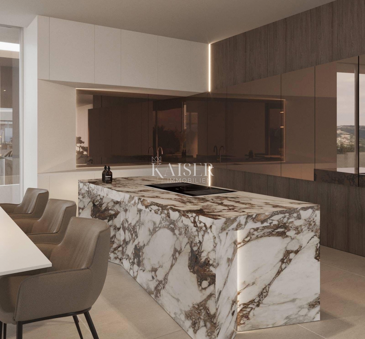 Istra, Plomin - moderna vila s panoramskim razgledom na Kvarnerski zaliv