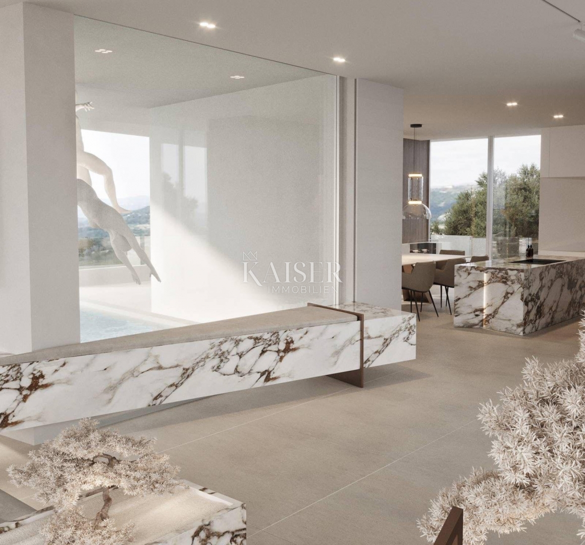 Istra, Plomin - moderna vila s panoramskim razgledom na Kvarnerski zaliv