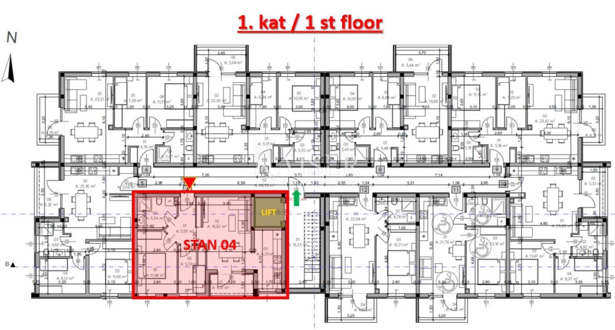 Istra, Pula - dvosobno stanovanje 54m2 v novogradnji z dvigalom