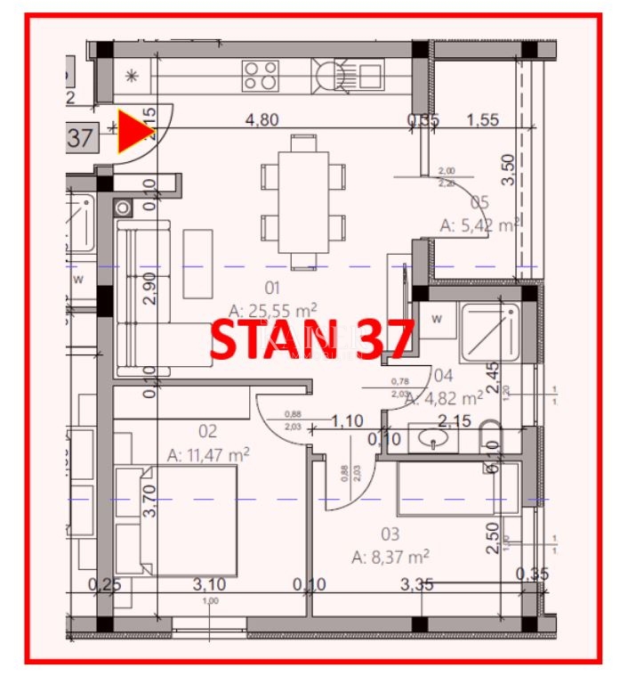 Istra, Pula - dvosobno stanovanje 54m² v moderni novogradnji