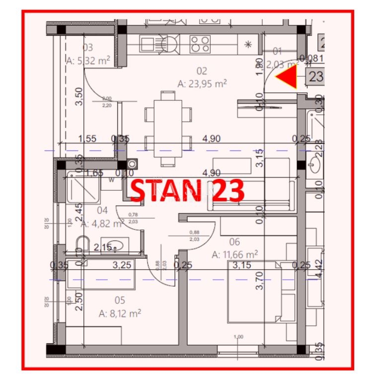Istra, Pula - dvosobno stanovanje 54m² v moderni novogradnji