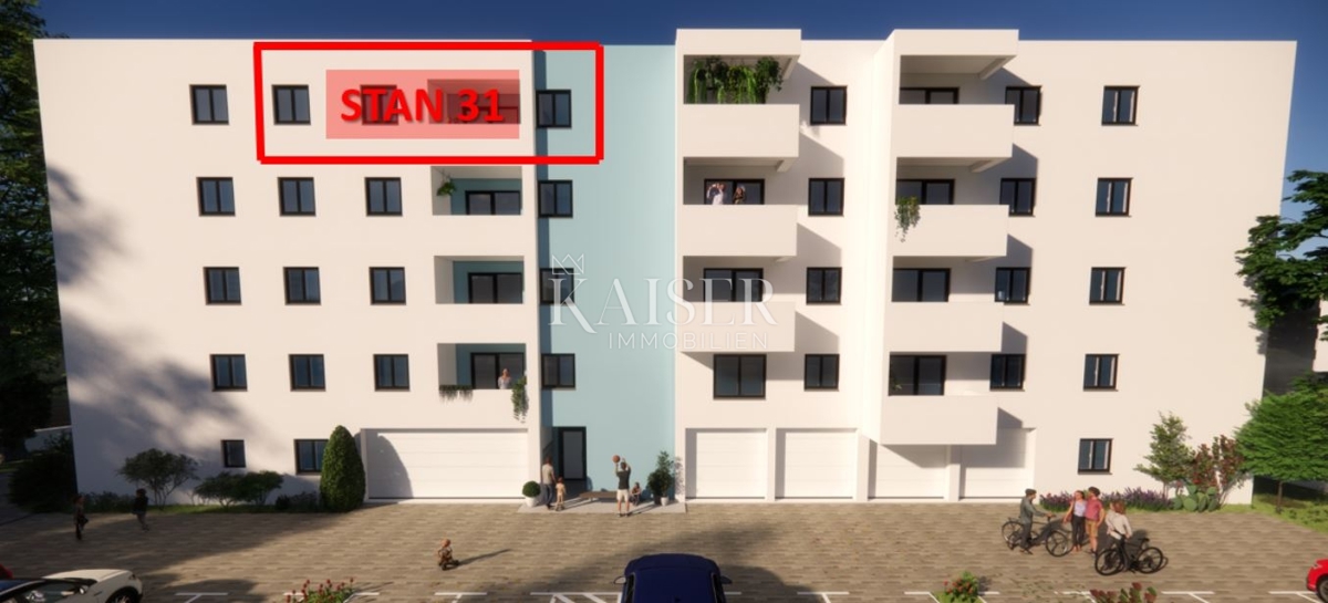 Istra, Pula - dvosobno stanovanje 54m² v moderni novogradnji