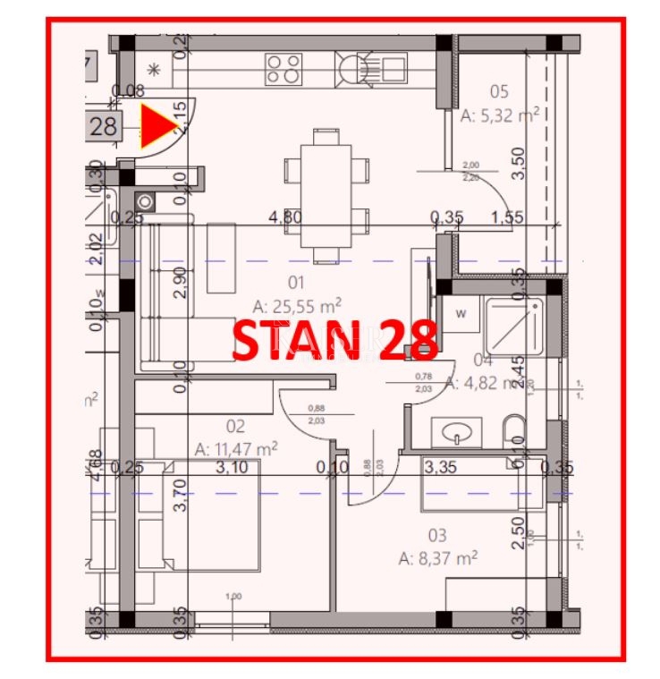 Istra, Pula - dvosobno stanovanje 54m² v moderni novogradnji