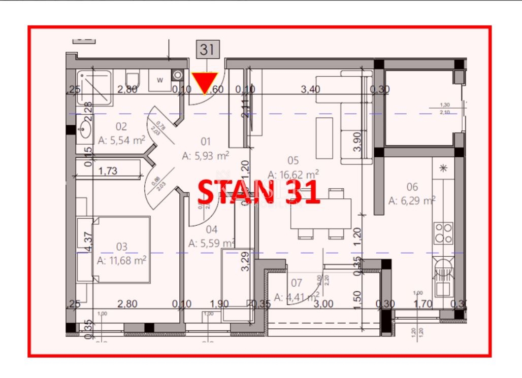 Istra, Pula - dvosobno stanovanje 54m² v moderni novogradnji