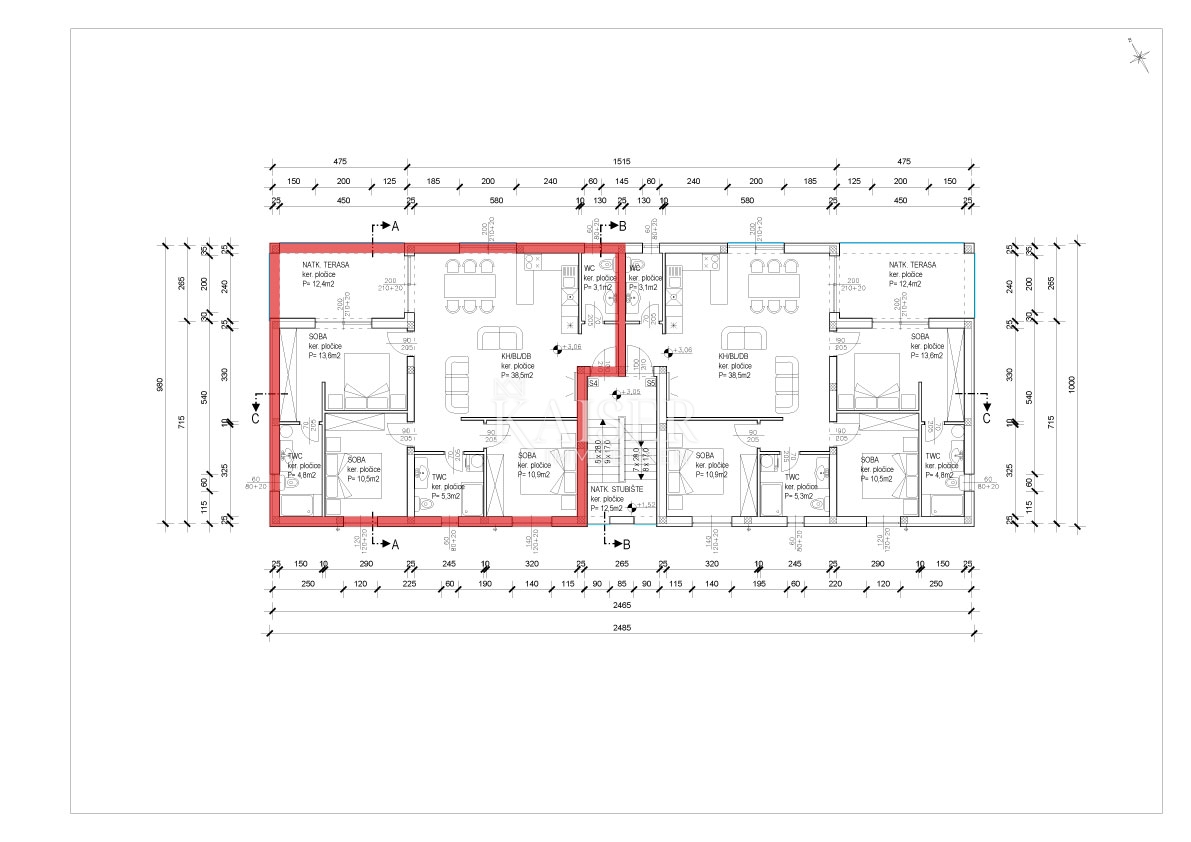 Stanovanje Sabunike, Privlaka, 99,10m2