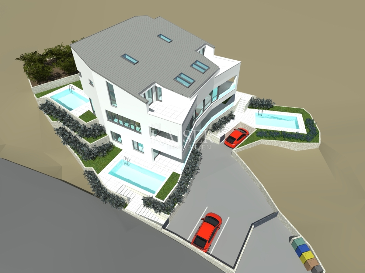 Otok Krk, Punat - zemljišče 914 m2 s projektom