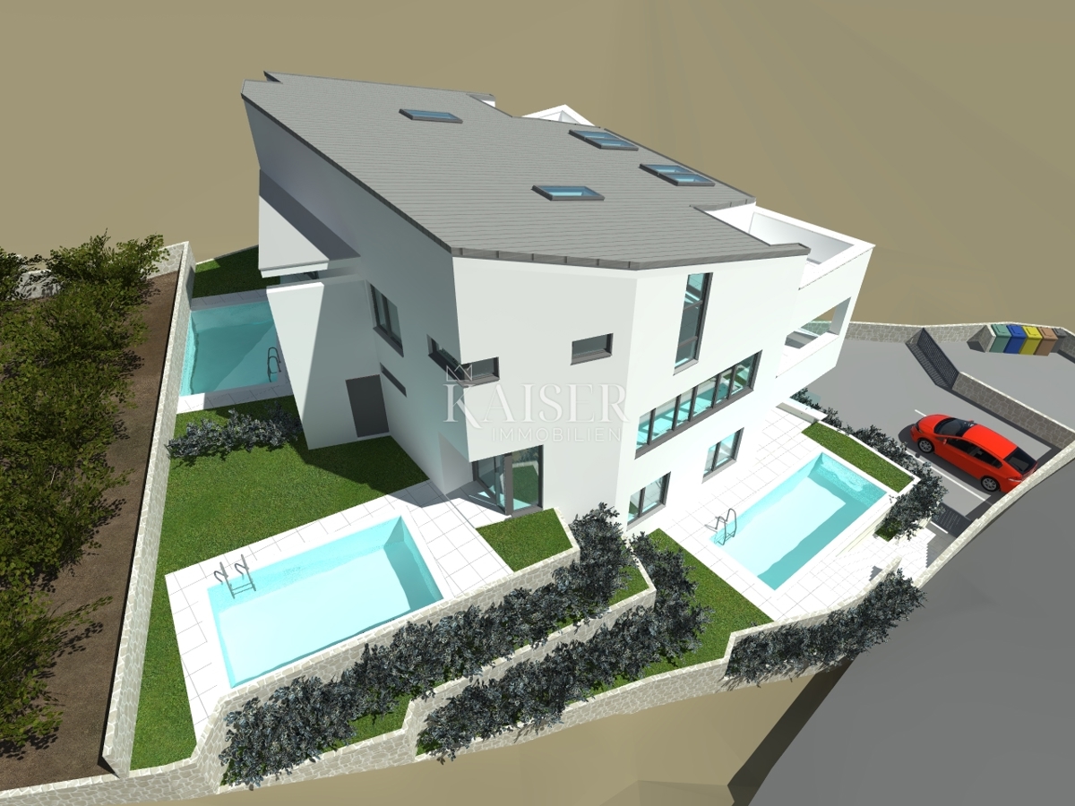 Otok Krk, Punat - zemljišče 914 m2 s projektom