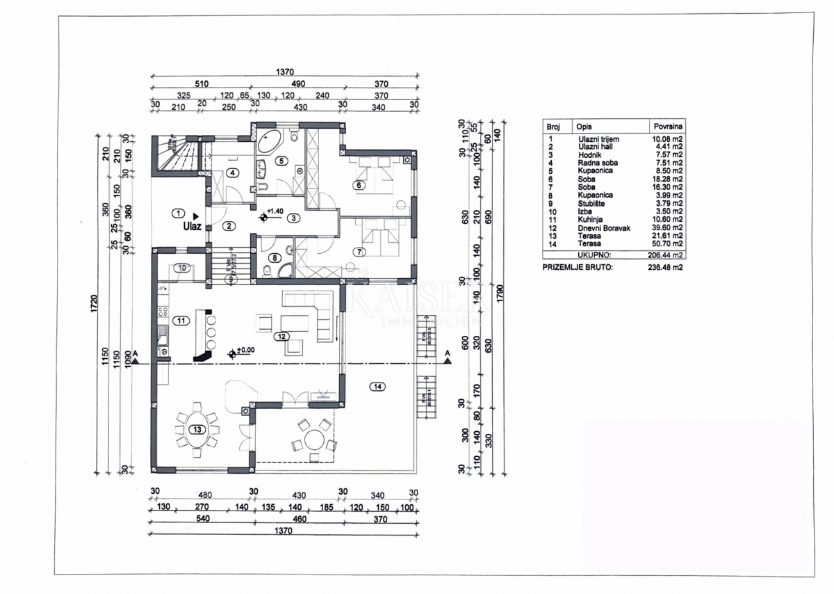 Opatija, Ičići – Nadstropje vile v beneškem slogu z veliko teraso in čudovitim pogledom na morje