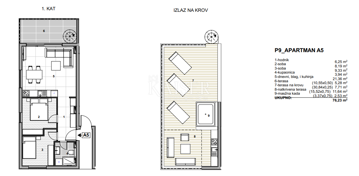 Trogir, Čiovo - penthouse 100 m od plaže