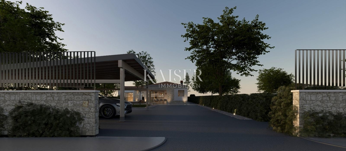 Istra - Višnjan, moderna enonadstropna hiša z bazenom