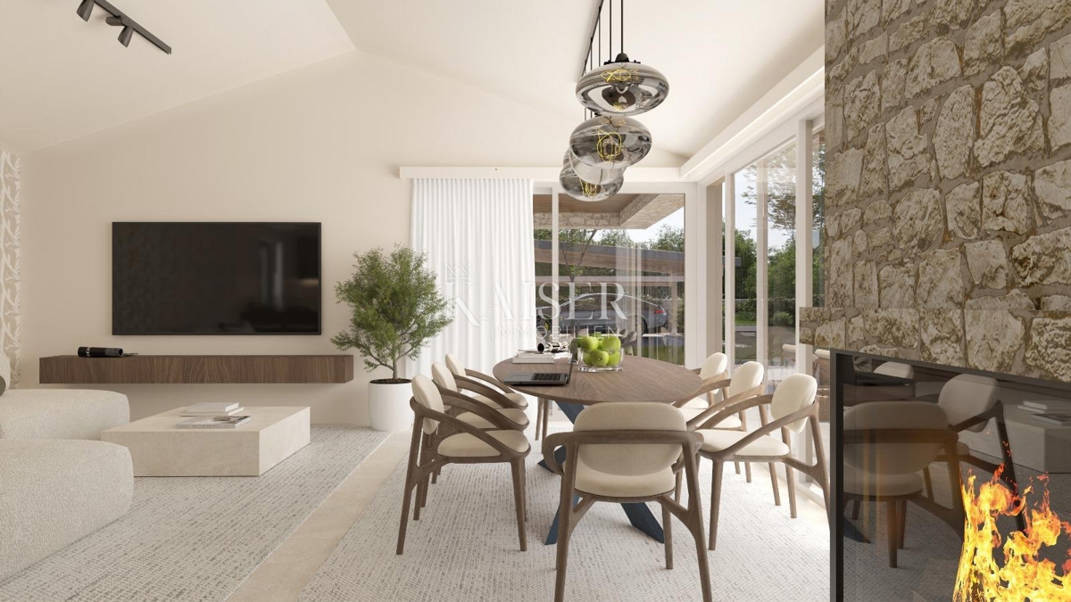 Istra - Višnjan, moderna enonadstropna hiša z bazenom