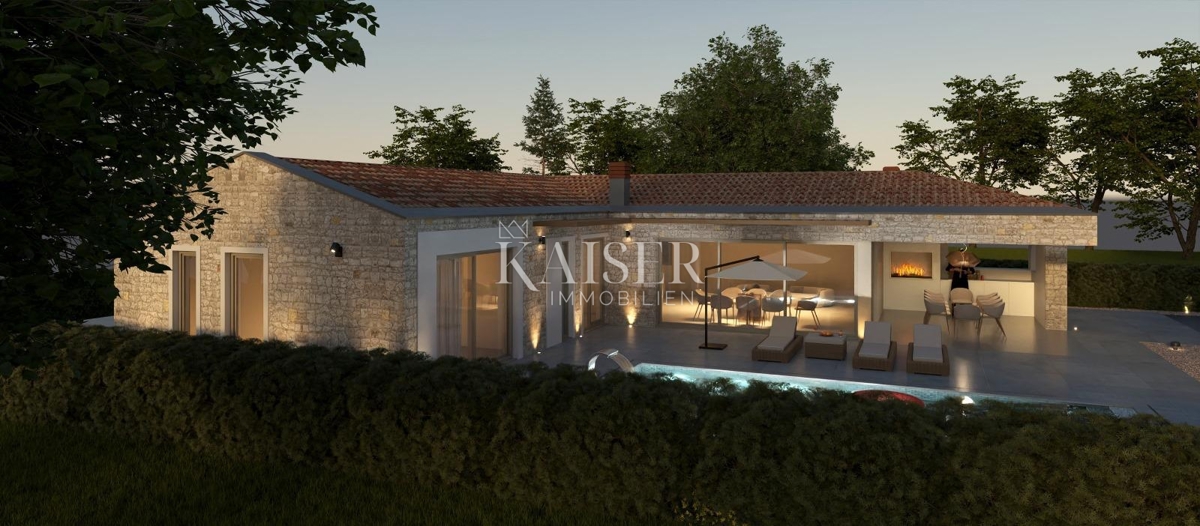 Istra - Višnjan, moderna enonadstropna hiša z bazenom