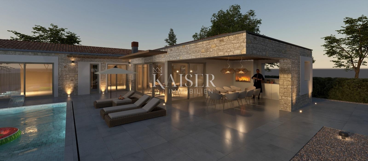 Istra - Višnjan, moderna enonadstropna hiša z bazenom