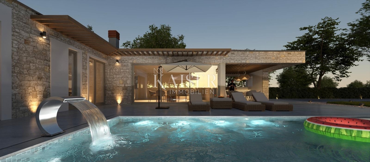 Istra - Višnjan, moderna enonadstropna hiša z bazenom