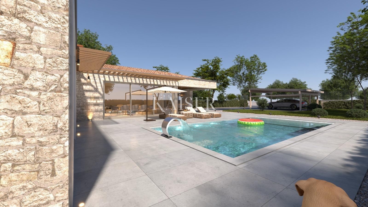 Istra - Višnjan, moderna enonadstropna hiša z bazenom