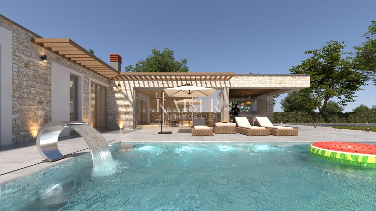 Istra - Višnjan, moderna enonadstropna hiša z bazenom