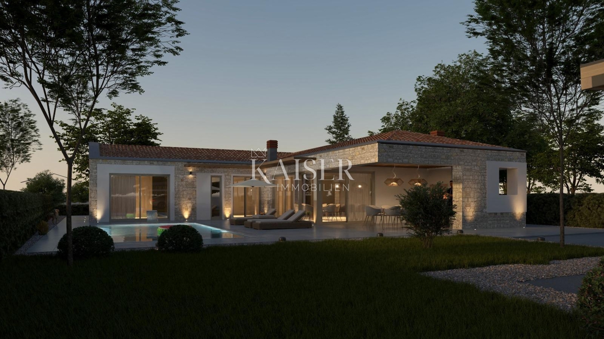 Istra - Višnjan, moderna enonadstropna hiša z bazenom