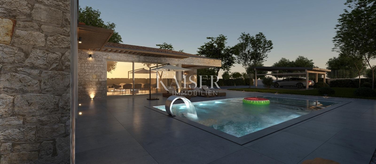 Istra - Višnjan, moderna enonadstropna hiša z bazenom