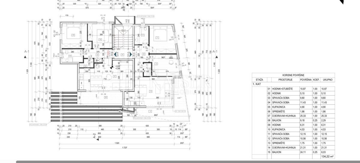 Zadar, Petrčane - Sončno stanovanje v 1. nadstropju s pogledom na morje