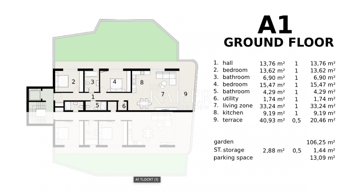 Opatija-Ičići, ekskluzivno trosobno stanovanje z zasebnim vrtom in panoramskim pogledom na morje