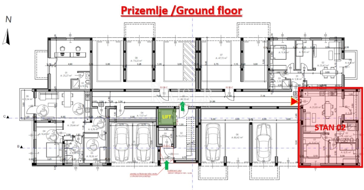 Istra, Pula - dvosobno stanovanje 54m2 v novogradnji