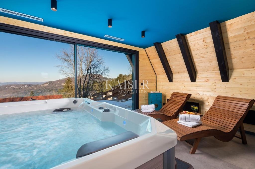 Ravna Gora, Kupjak - luksuzna lesena vila z bazenom in wellnessom