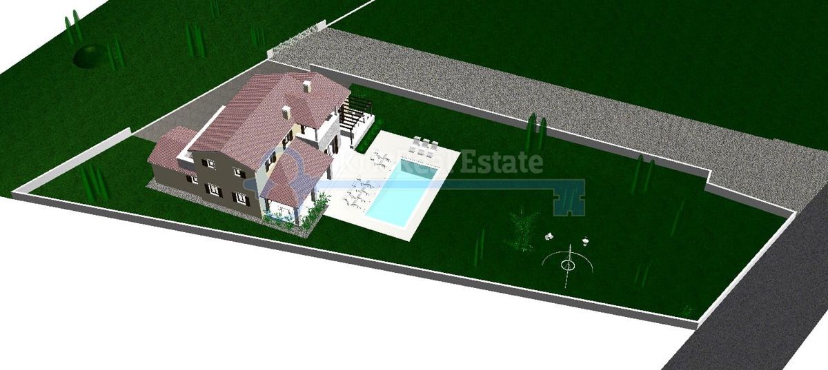 PULA-ZAZIDLJIVO ZEMLJIŠČE S PROJEKTOM ZA HIŠO Z BAZENOM