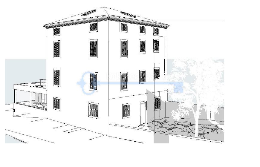 PUNAT - NEPREMIČNINA ZA PREUREDITEV V HOTEL, Z GRADBENIM DOVOLJENJEM