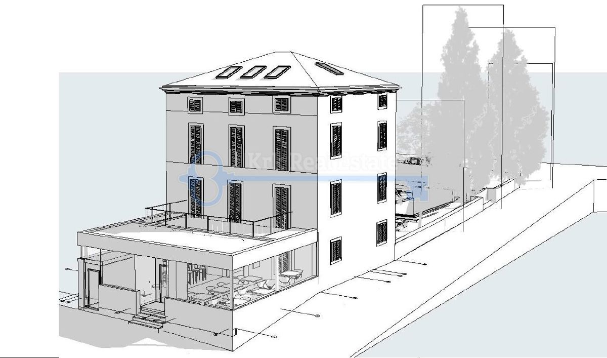 PUNAT - NEPREMIČNINA ZA PREUREDITEV V HOTEL, Z GRADBENIM DOVOLJENJEM