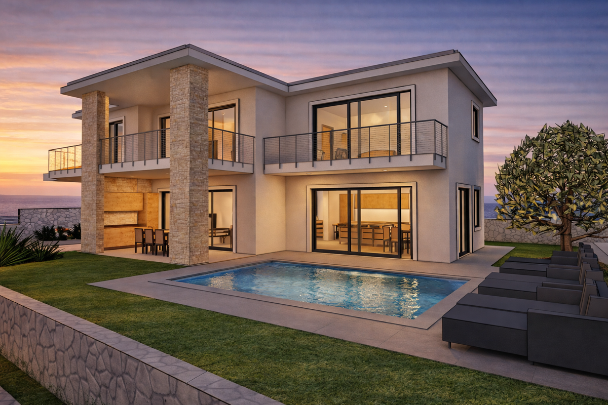 Gradbeno zemljišče Krk z dovoljenjem in pogledom na morje