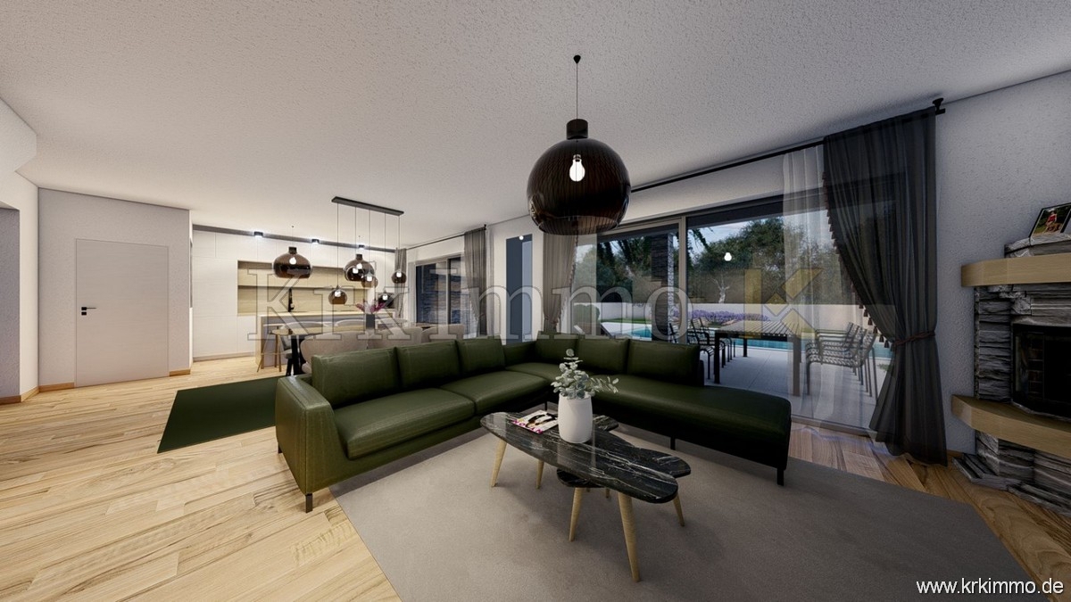 Malinska: Gradbeno zemljišče s projektom in dovoljenjem