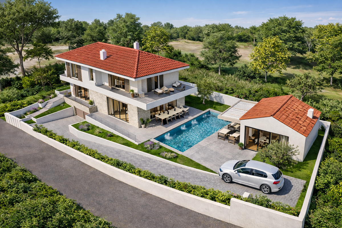 Vila s pogledom na morje naprodaj. Malinska, Krk